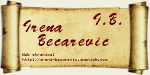Irena Bećarević vizit kartica